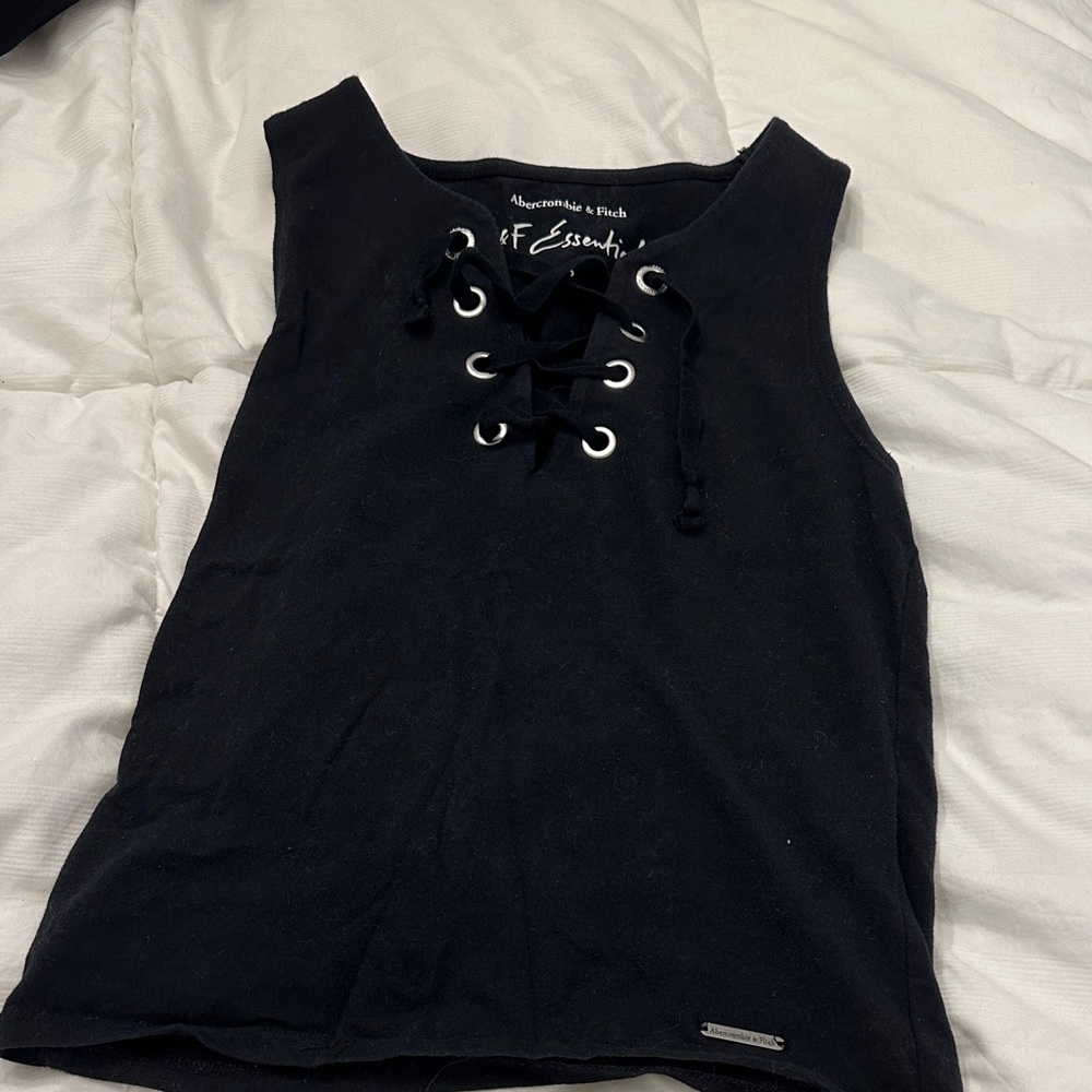 Abercrombie & Fitch Black Lace-Up Tank Top